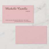 プレーンシンプル淡い色のピンクブラウンミニマリストスクリプト 名刺 (正面/裏面)