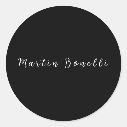 プレーンシンプル白黒トレンディー書道台本 ラウンドシール (正面)