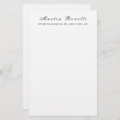 プレーンシンプル白黒トレンディー書道台本 便箋 (正面/裏面)