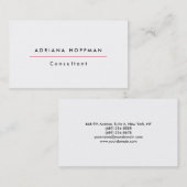 プレーンシンプル白黒プロフェッショナルミニマル 名刺 (正面/裏面)