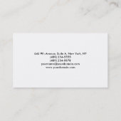 プレーンシンプル白黒プロフェッショナルミニマル 名刺 (裏面)