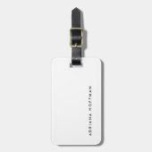 プレーンシンプル白黒ミニマリスト名 ラゲッジタグ (正面縦)