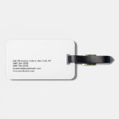 プレーンシンプル白黒ミニマリスト名 ラゲッジタグ (裏面横)