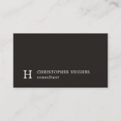 プレーンシンプル白黒モノグラムコンサルタント 名刺 (正面)