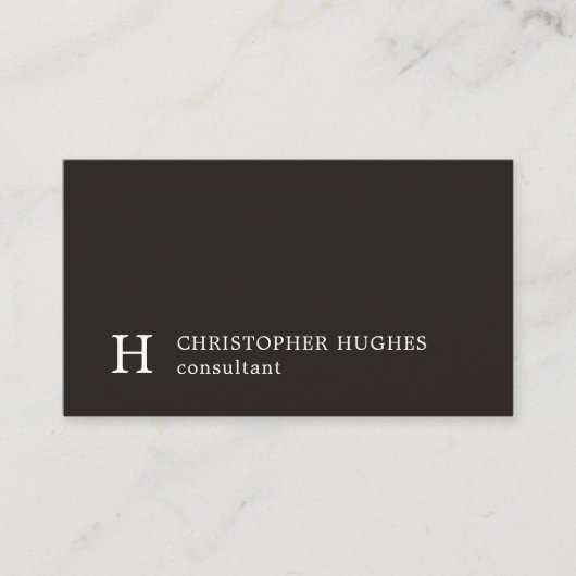 プレーンシンプル白黒モノグラムコンサルタント 名刺 (正面)