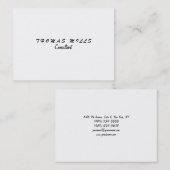 プレーンシンプル白黒手書きミニマリスト 名刺 (正面/裏面)