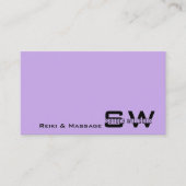 プレーンシンプル薄紫とモノグラムシックなライトパープル 名刺 (正面)