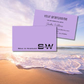 プレーンシンプル薄紫とモノグラムシックなライトパープル 名刺