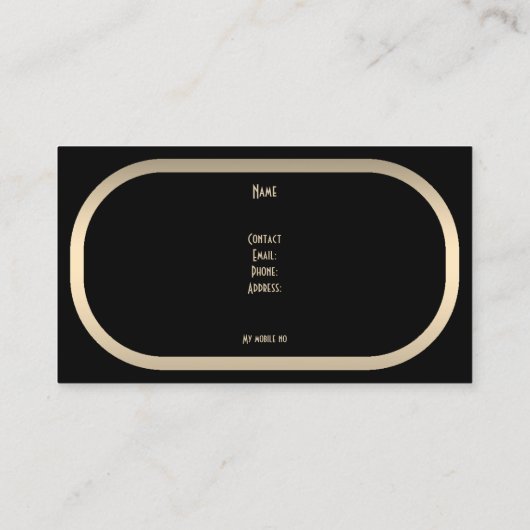 プレーンシンプル金ゴールドブラックエレガントクラス2C 名刺 (裏面)