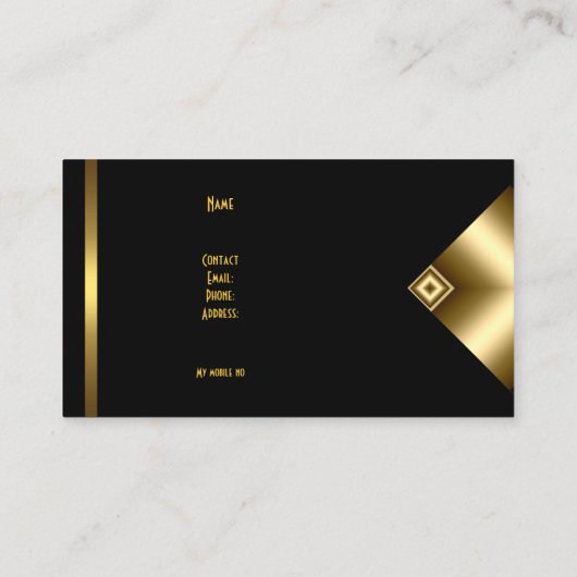 プレーンシンプル金ゴールドブラックエレガントクラス4a 名刺 (裏面)
