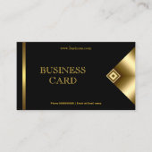 プレーンシンプル金ゴールドブラックエレガントクラス4a 名刺 (正面)