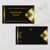 プレーンシンプル金ゴールドブラックエレガントクラス5 名刺 (正面/裏面)