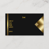 プレーンシンプル金ゴールドブラックエレガントクラス5 名刺 (裏面)