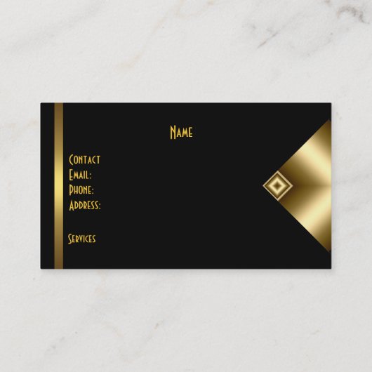 プレーンシンプル金ゴールドブラックエレガントクラス5 名刺 (裏面)