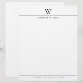プレーンシンプルMonogramレターヘッド レターヘッド (正面/裏面)