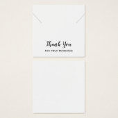 プレーンスクエアサンキューネックレスディスプレイカード (正面&裏面)
