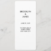 プレーンスクリプトラウンド結婚のメニューホワイト メニュー (裏面)