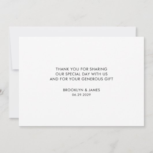 プレーンスクリプ結婚トのサンキューカード サンキューカード (裏面)