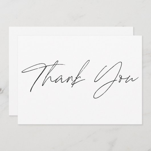 プレーンスクリプ結婚トのサンキューカード サンキューカード (正面/裏面)