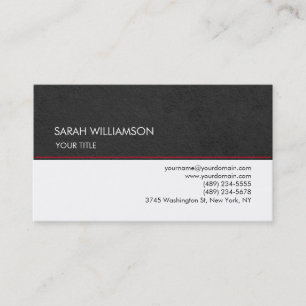 プレーンスタイリッシュグレーホワイトプロフェッショナルユニーク 名刺
