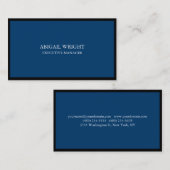 プレーンスタイリッシュシンプルブルーブラックプロフェッショナル 名刺 (正面/裏面)