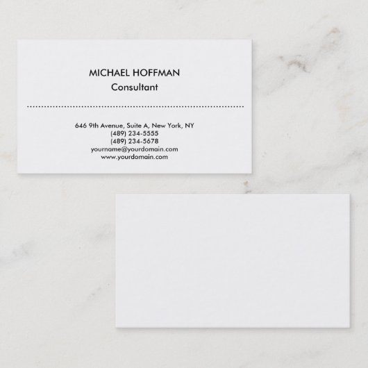 プレーンスタイリッシュシンプルプロフェッショナルクリーン 名刺 (正面/裏面)