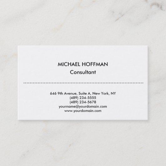 プレーンスタイリッシュシンプルプロフェッショナルクリーン 名刺 (正面)