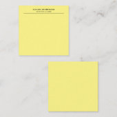 プレーンスタイリッシュシンプルプロフェッショナルライトイエロー ノートカード (正面/裏面)
