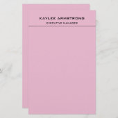 プレーンスタイリッシュプロフェッショナルシンプルライトピンク 便箋 (正面/裏面)