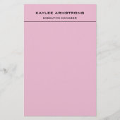 プレーンスタイリッシュプロフェッショナルシンプルライトピンク 便箋 (正面)