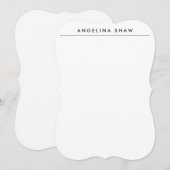 プレーンスタイリッシュホワイトプロフェッショナル作成 ノートカード (正面/裏面)