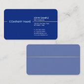 プレーンスタイリッシュモダンプロフェッショナルエレガントブルー 名刺 (正面/裏面)