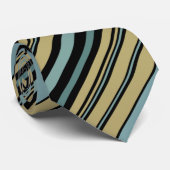 プレーンストライプのオリーブグリーン、黒とグレーのスローパイ ネクタイ (ロール)