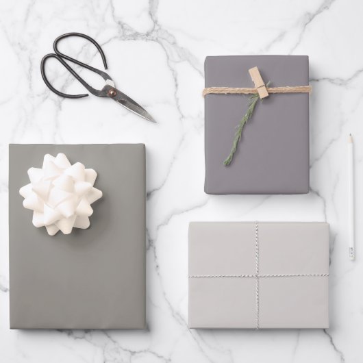 プレーンストーンタウペティンバーウルフグレーシェード3トーン ラッピングペーパーシート (正面)