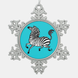 プレーンズカラフルゼブラピューターオーナメント スノーフレークピューターオーナメント