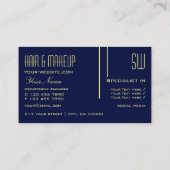 プレーンダークインディゴブルーとイニシャルプロフェッショナル 名刺 (裏面)