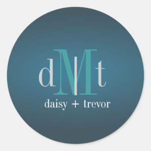 プレーンティール（緑がかった色）+グラファイトモノグラムシール ラウンドシール