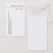 プレーントレンディークリーン白の魅力的な名刺 名刺 (正面/裏面)