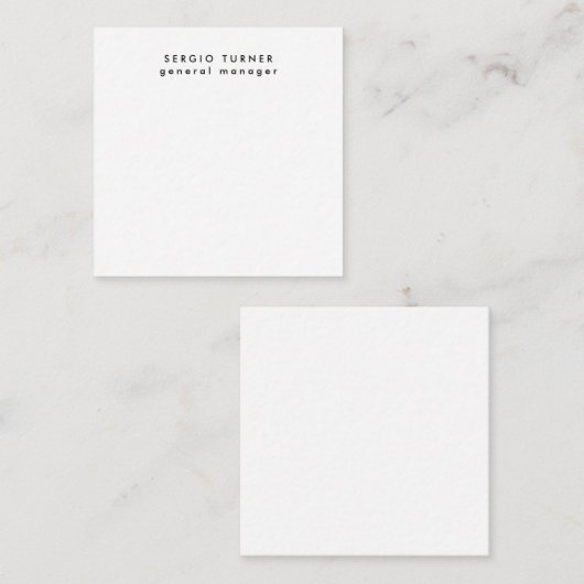 プレーントレンディーミニマルプロフェッショナルプロファイル エンクロージャーカード (正面/裏面)