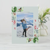 プレーンニュートラルウォーターの色の緑豊かなクリスマス シーズンカード (スタンド正面)