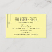 プレーンパステルイエローウィズモノグラムプロフェッショナル 名刺 (裏面)