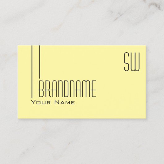 プレーンパステルイエローウィズモノグラムプロフェッショナル 名刺 (正面)
