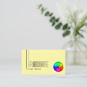 プレーンパステルイエローロゴプロフェッショナル モダン 名刺 (スタンド正面)