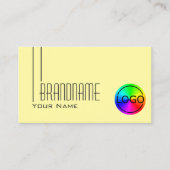 プレーンパステルイエローロゴプロフェッショナル モダン 名刺 (正面)