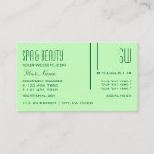 プレーンパステルグリーンウィズシックイニシャルプロフェッショナル 名刺 (裏面)