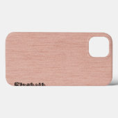 プレーンパステルピンクと木目モノグラム Case-Mate iPhoneケース (裏面 (横))