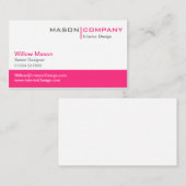 プレーンピンクとホワイトビスタイリッシュジネスカード 名刺 (正面/裏面)