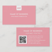 プレーンピンクのシックなモノグラムモダンソーシャルメディア 名刺 (正面/裏面)