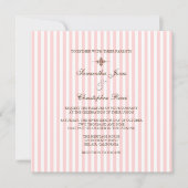 プレーンピンクのストライプ結婚式招待状 招待状 (正面)