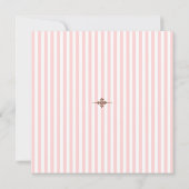 プレーンピンクのストライプ結婚式招待状 招待状 (裏面)